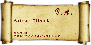 Vainer Albert névjegykártya