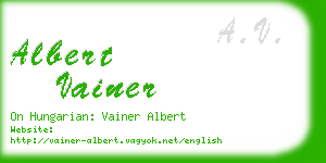 albert vainer business card
